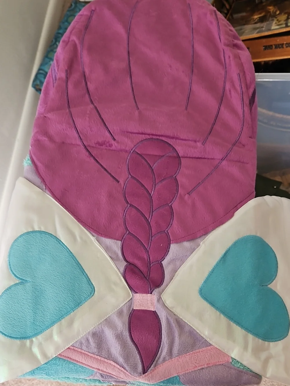 NWT Fairy Hooded Towel - Aqua & Purple with Star Applique